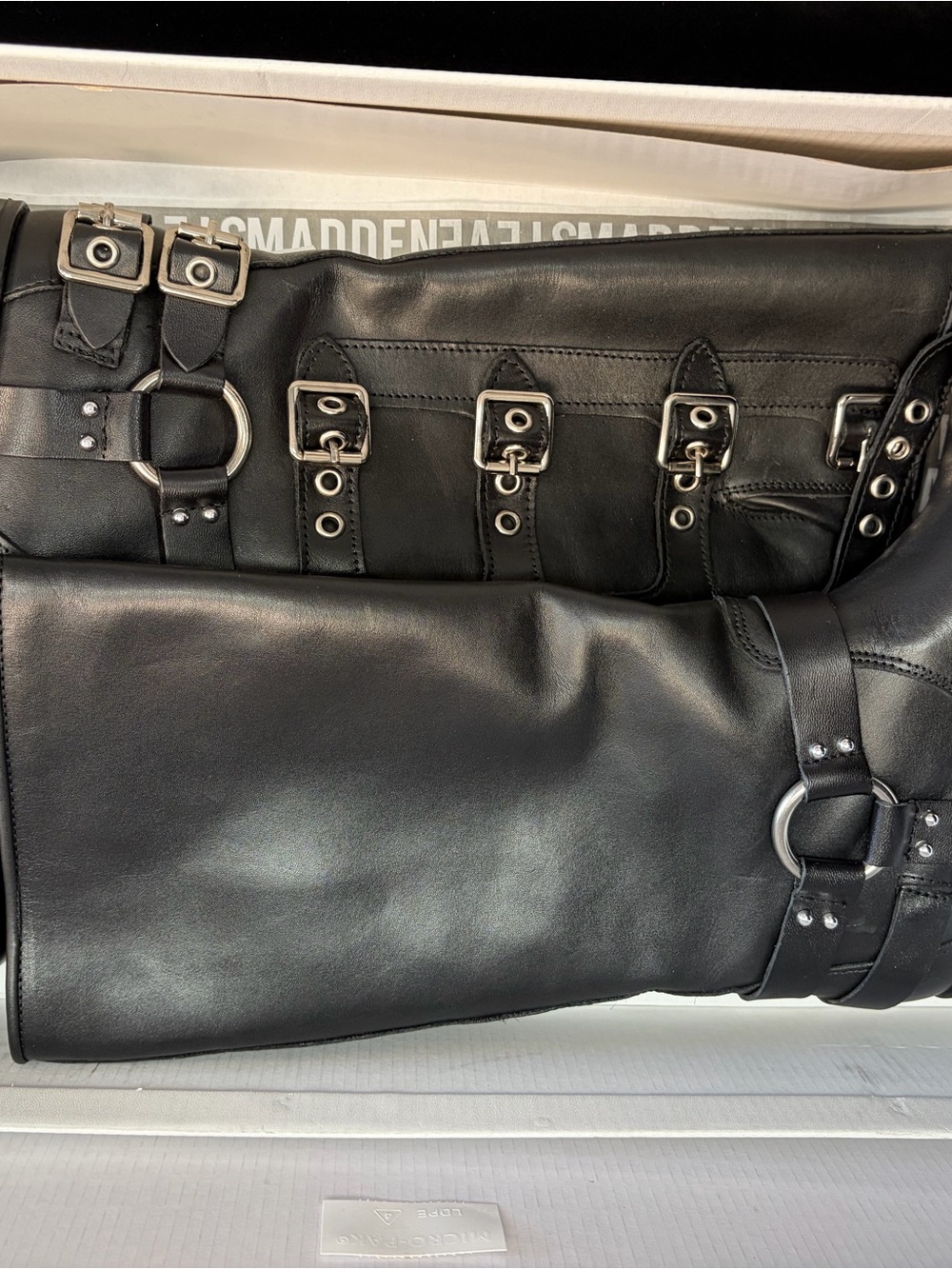 Steve Madden Rocky Boots - Black Leather Sz 8 (item 281)